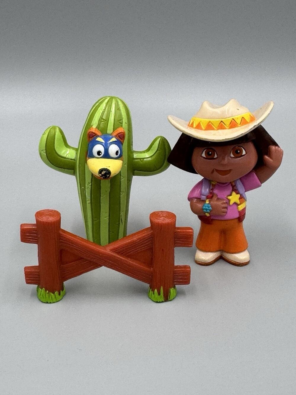 Vintage 2003 Dora The Explorer W/ Swiper Fox Cactus Set Of 2 Figures 3”